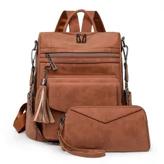 TIOZONEY - Mochila Cartera Urban Chic PU PU Mujer a la Moda Multiuso