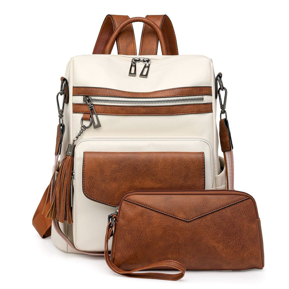 TIOZONEY - Mochila Cartera Urban Chic PU PU Mujer a la Moda Multiuso