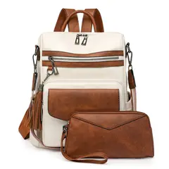TIOZONEY - Mochila Cartera Urban Chic PU PU Mujer a la Moda Multiuso