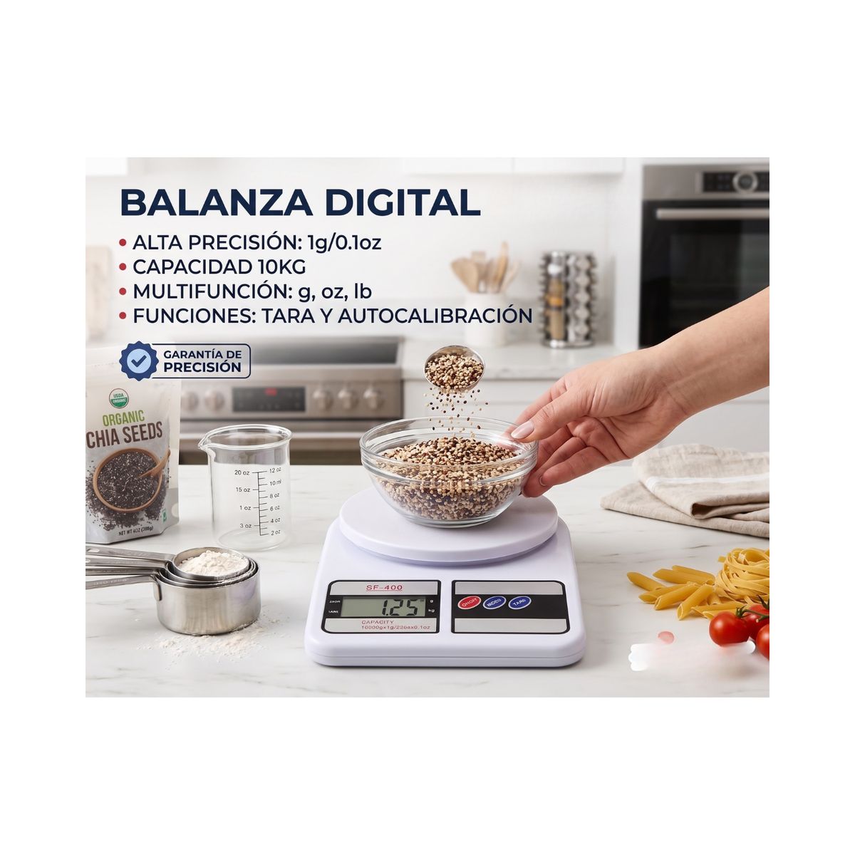 GENERICO - Pesa Balanza Digital De Cocina 10kg Gramera Alta Precisión