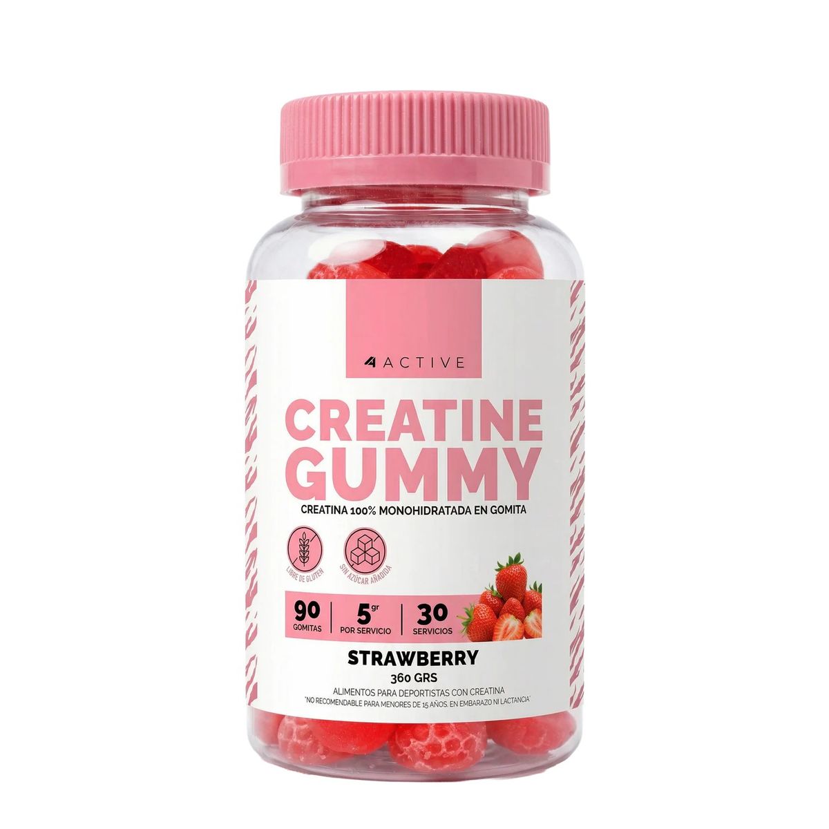 4ACTIVE - CREATINA MONOHIDRATADA GOMITAS 360GR - 4ACTIVE