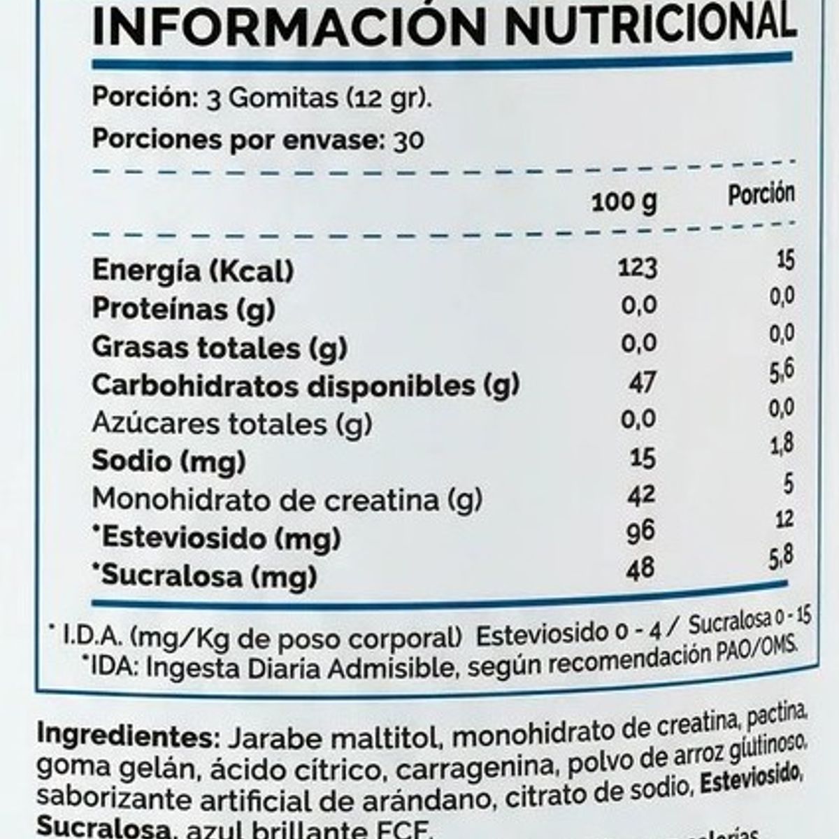 4ACTIVE - CREATINA MONOHIDRATADA GOMITAS 360GR - 4ACTIVE