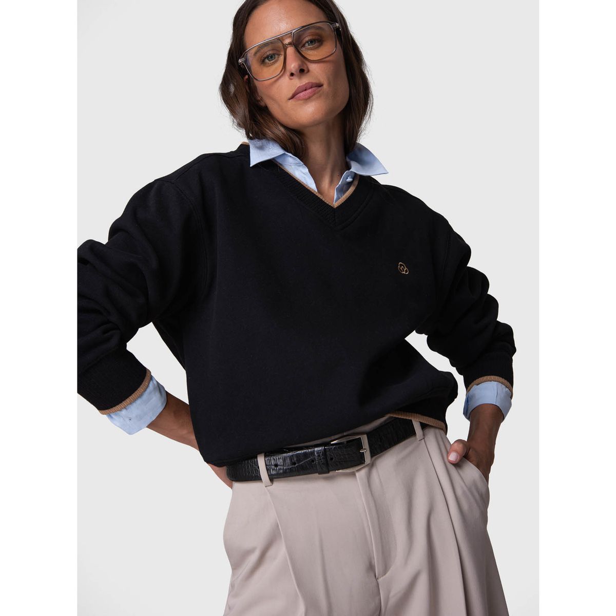 BSOUL - Polerón Crew Rec Negro BSOUL