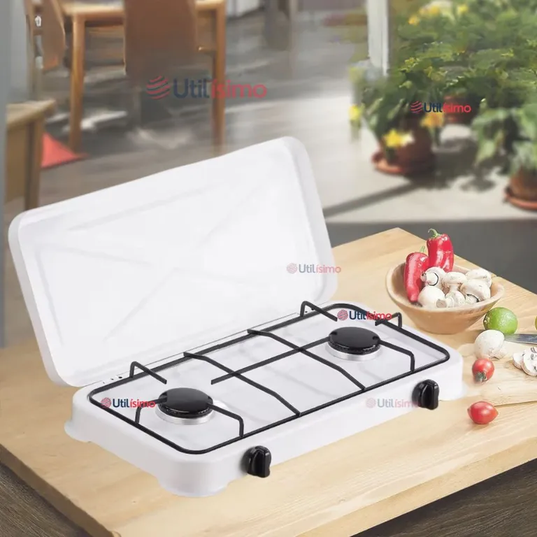 Cocina Encimera A Gas Licuado 2 Platos Blanco