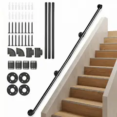 GENERICO - Barandal De Pasamanos Escaleras Pared Pasillo Acero 3 Mts