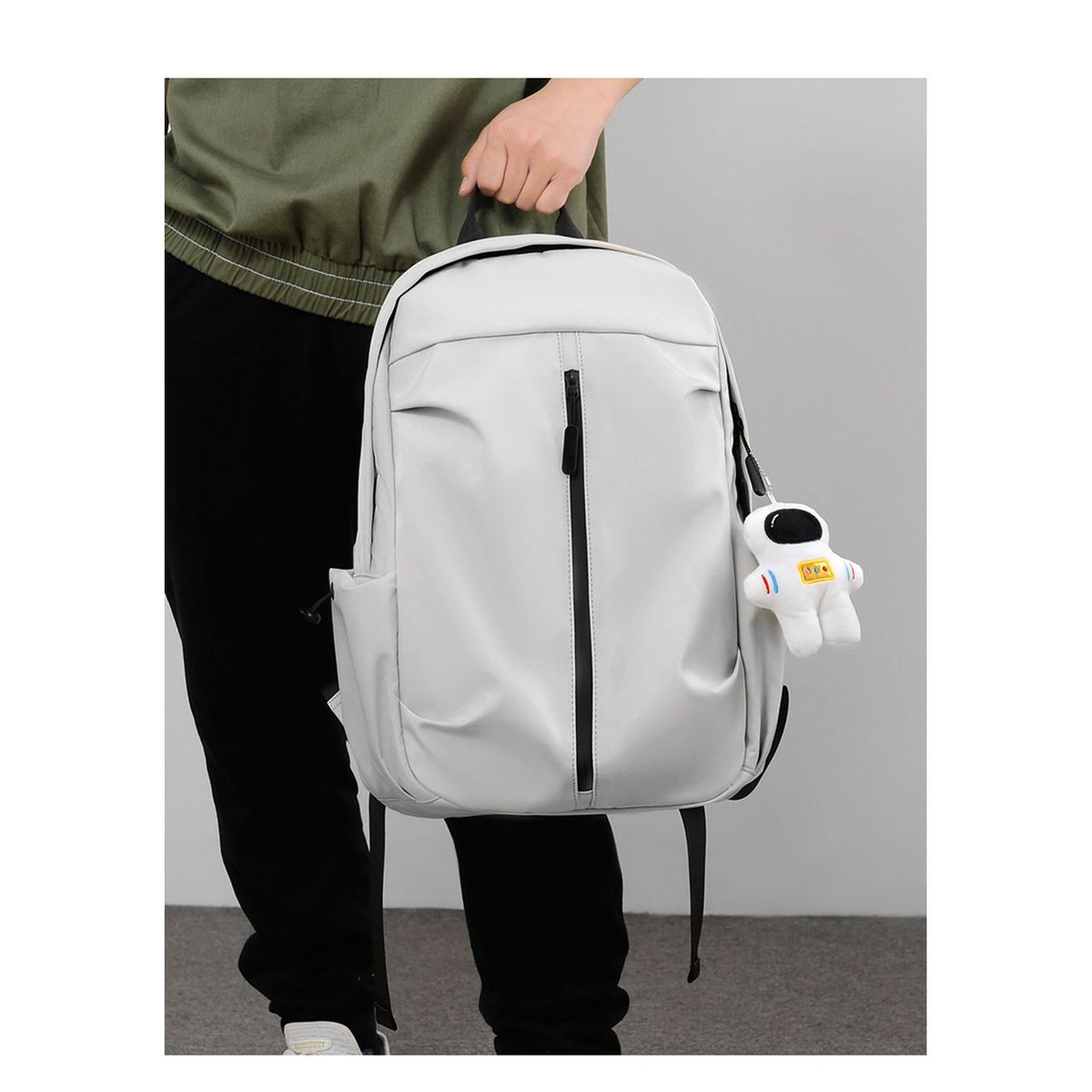 TIOZONEY - Mochila de gran capacidad en color liso-Gris