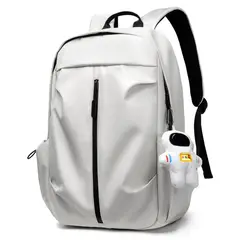 TIOZONEY - Mochila de gran capacidad en color liso-Blanco