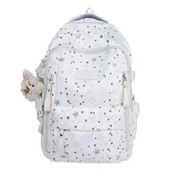 TIOZONEY - Mochila estampada de gran capacidad-Blanco