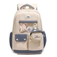 TIOZONEY - Mochila para estudiante mujer-Beige