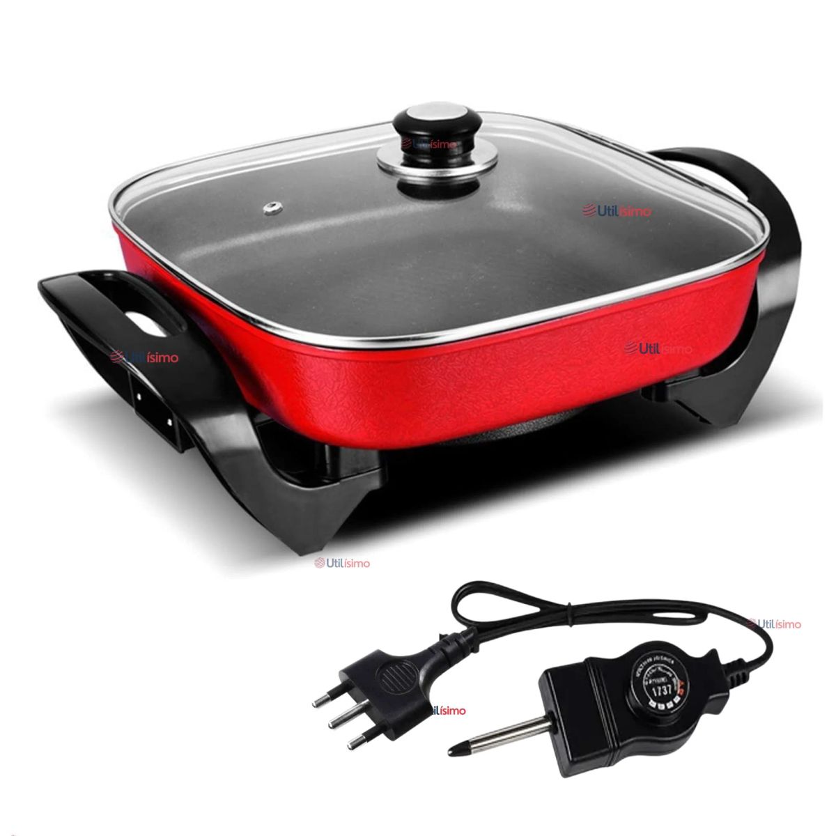 LINE - Sartén Eléctrico Multifuncional 1360W de Potencia Olla Antiadherente