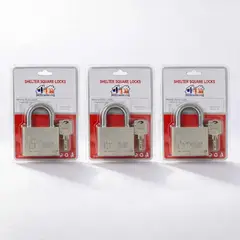GENERICO - Pack x3 Candado De Seguridad 60mm Con 3 Llaves Alta Resistencia