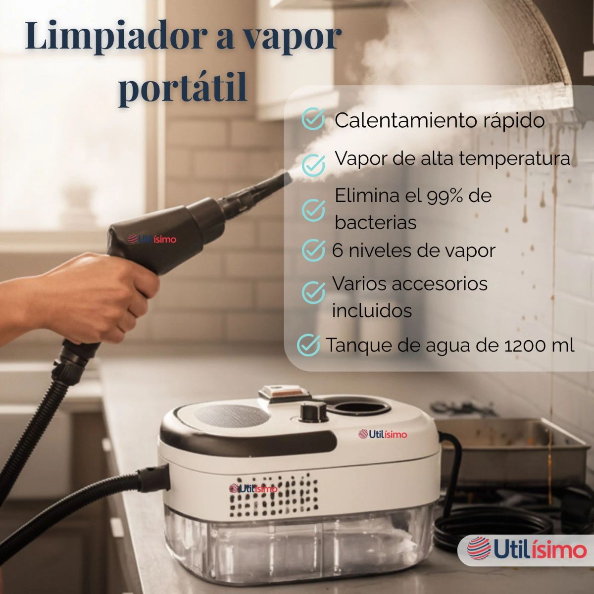 LINE - Limpiador De Vapor A Presión De Alta Temperatura 2500W de Potencia