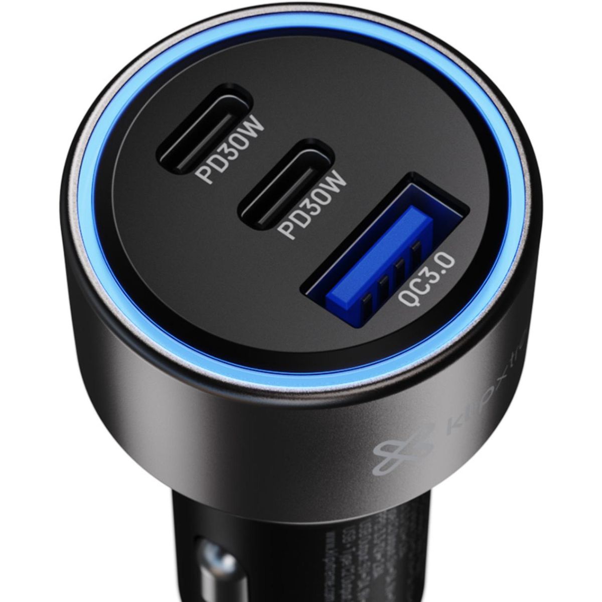 KLIP XTREME - KX Car Charger 60W Max 2xUSB-C PD30W + USB-A QC 3.0