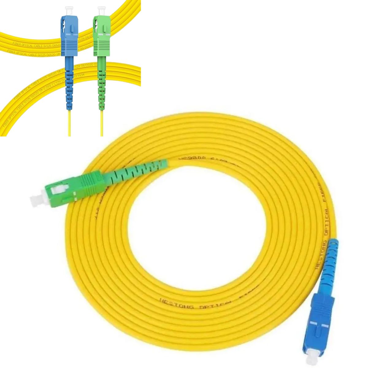 GENERICO - Cable Patch Cord Fibra Óptica 10m SCAPC a SCUPC Monomodo