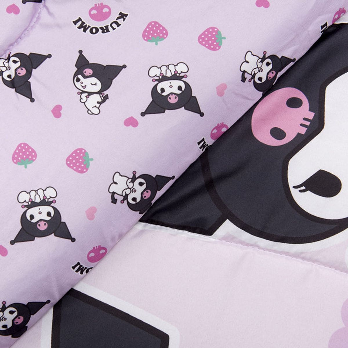 MASHINI - CUBRECAMA PLUMON REVERSIBLE KUROMI FRUTILLAS 1.5 PLAZAS