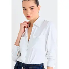 IO - Blusa Lisa Mujer Crudo