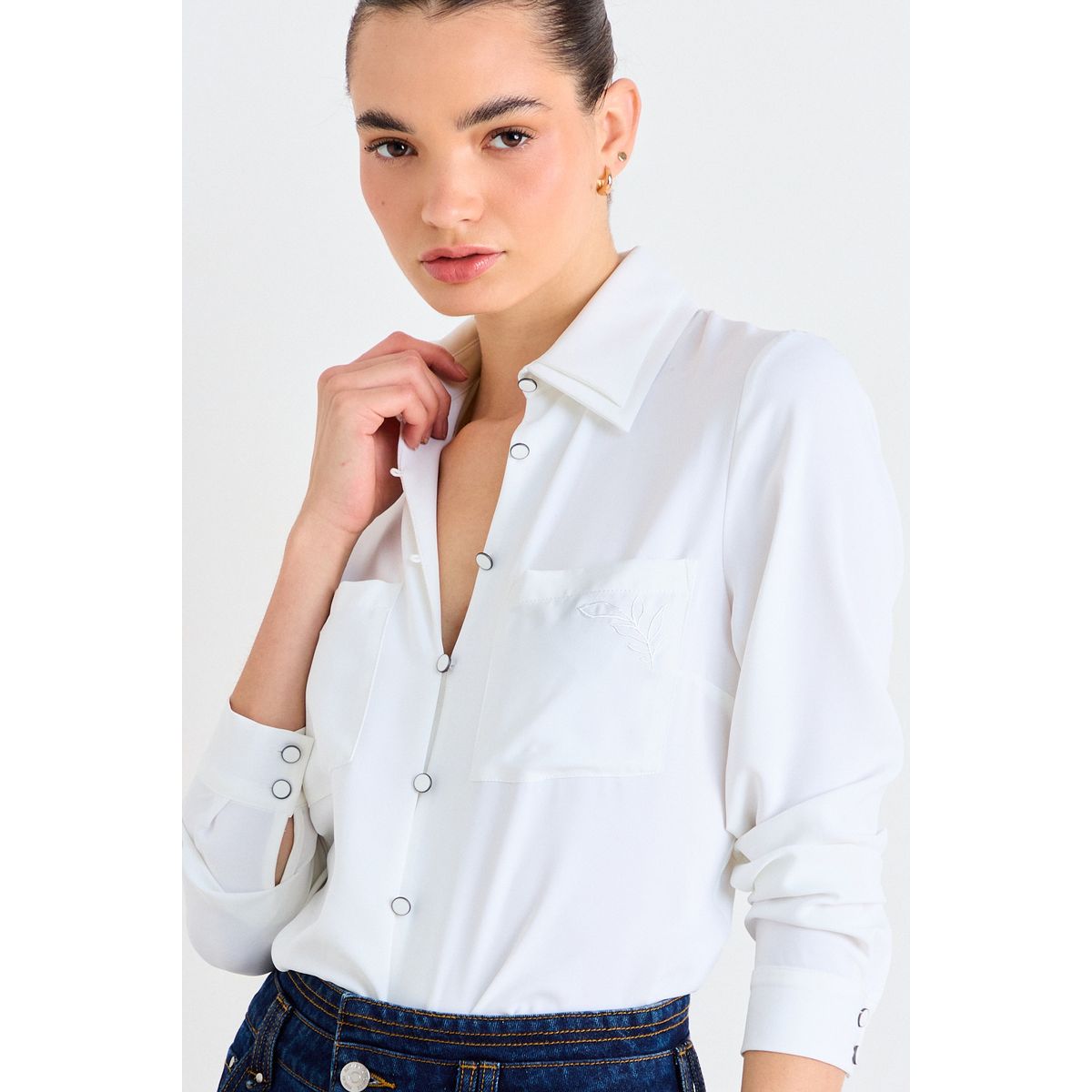IO - Blusa Lisa Mujer Crudo Io