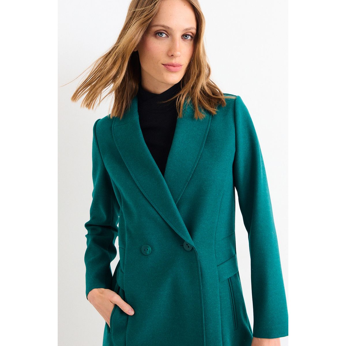 IO - Chaqueton Liso Mujer Verde Petróleo Io