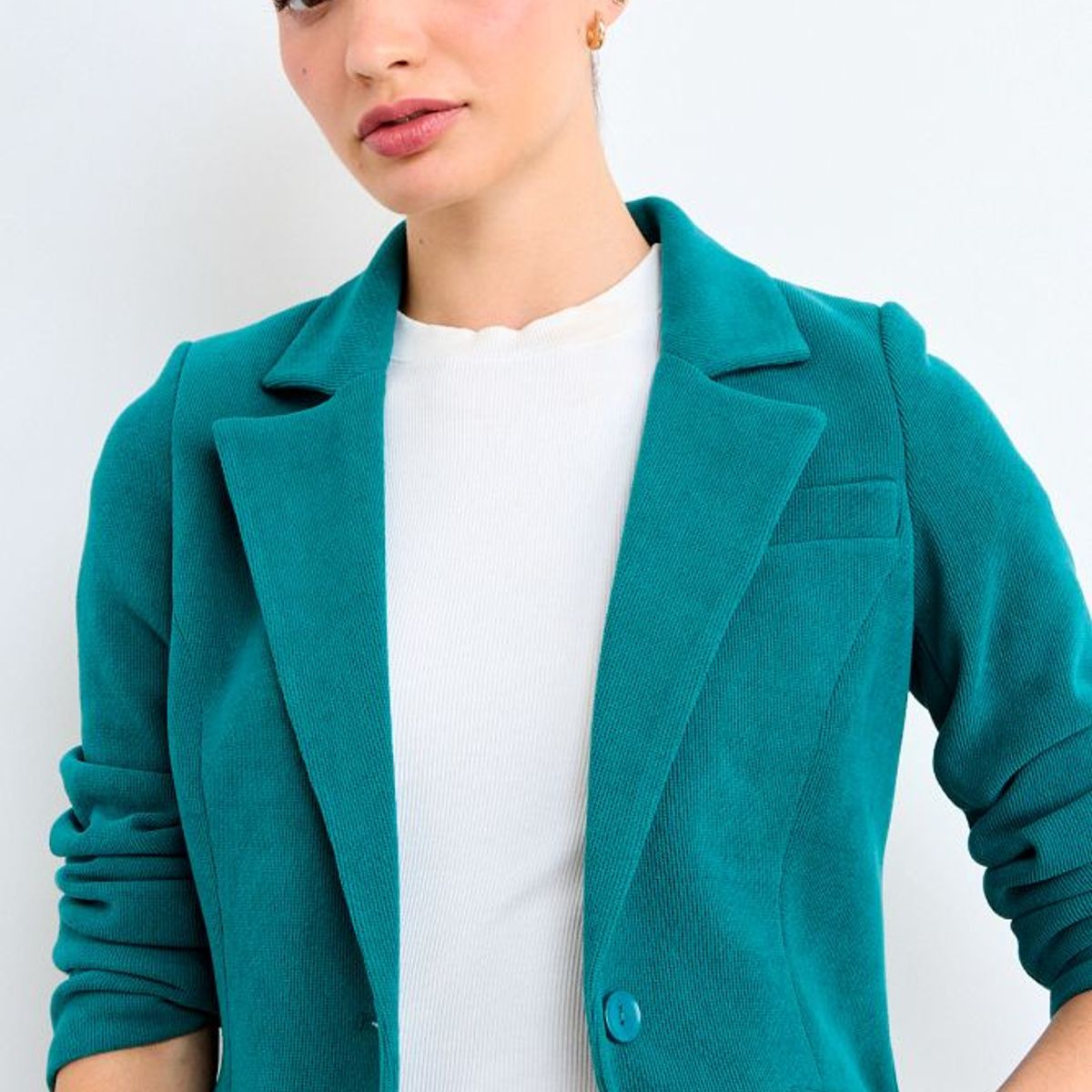 IO - Blazer Liso Mujer Turquesa Oscuro Io