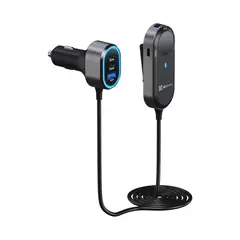KLIP XTREME - KX Car Charger 100W Max 4xUSB-C PD30W + 2xUSB-A QC 3.0 Extension Cable