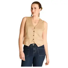 LORENZO DI PONTTI - Gilet Sin Mangas Mujer Camel