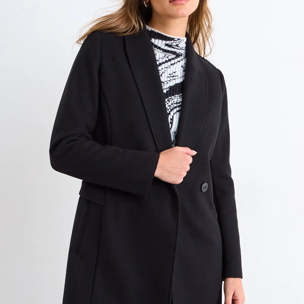 IO - Chaqueton Liso Mujer Negro Io