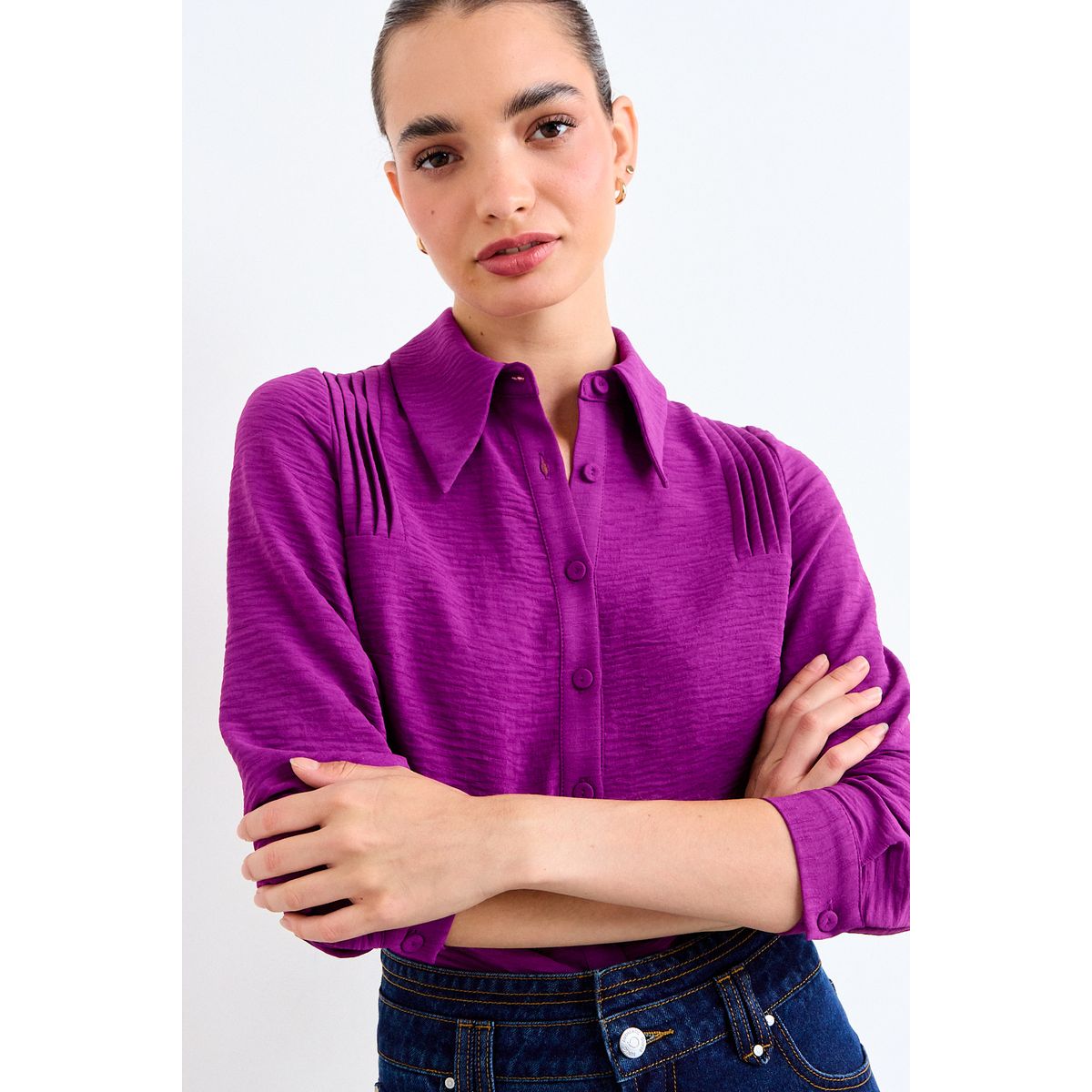 IO - Blusa Lisa Mujer Morado Io