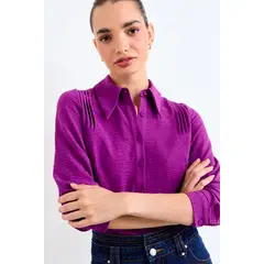 IO - Blusa Lisa Mujer Morado