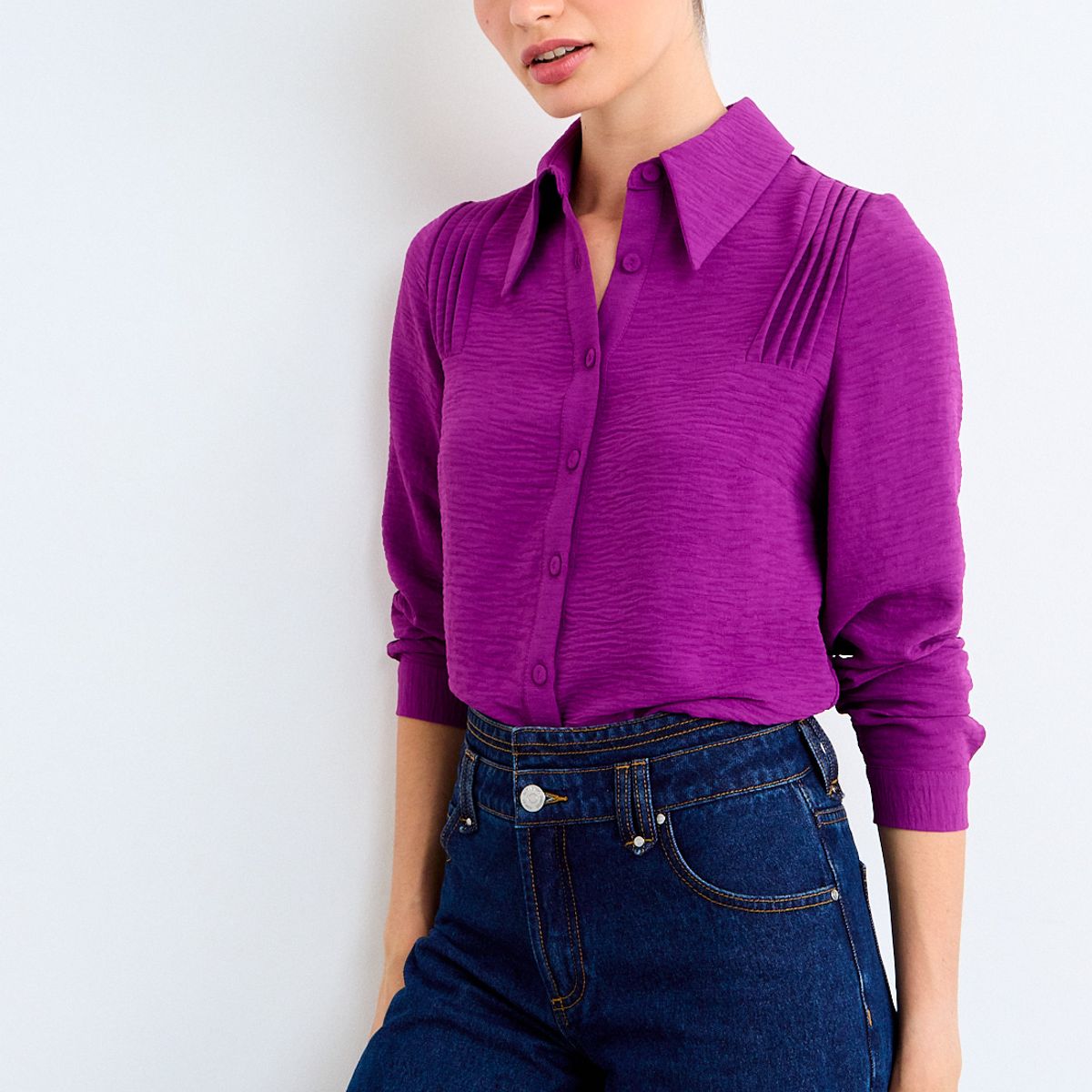 IO - Blusa Lisa Mujer Morado Io