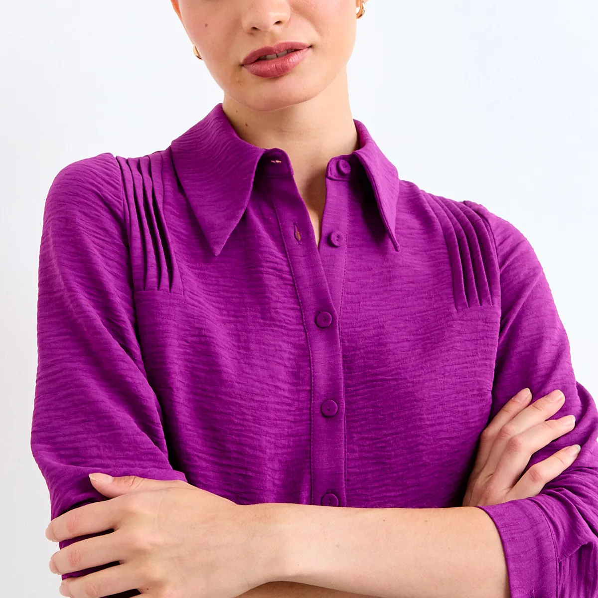 IO - Blusa Lisa Mujer Morado Io