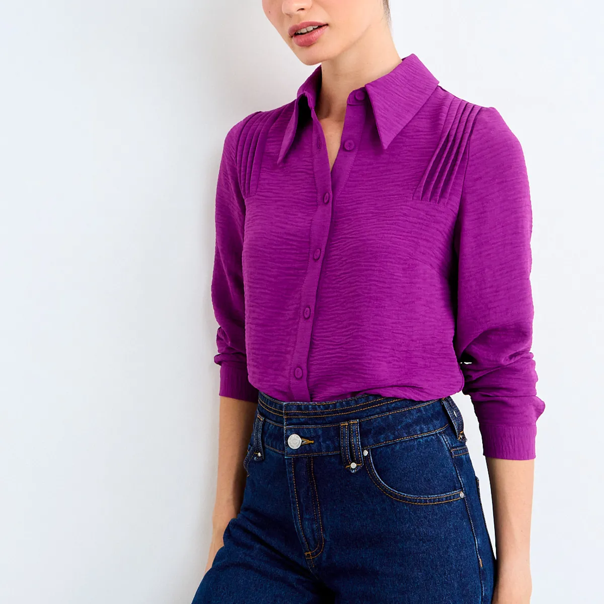 IO - Blusa Lisa Mujer Morado Io