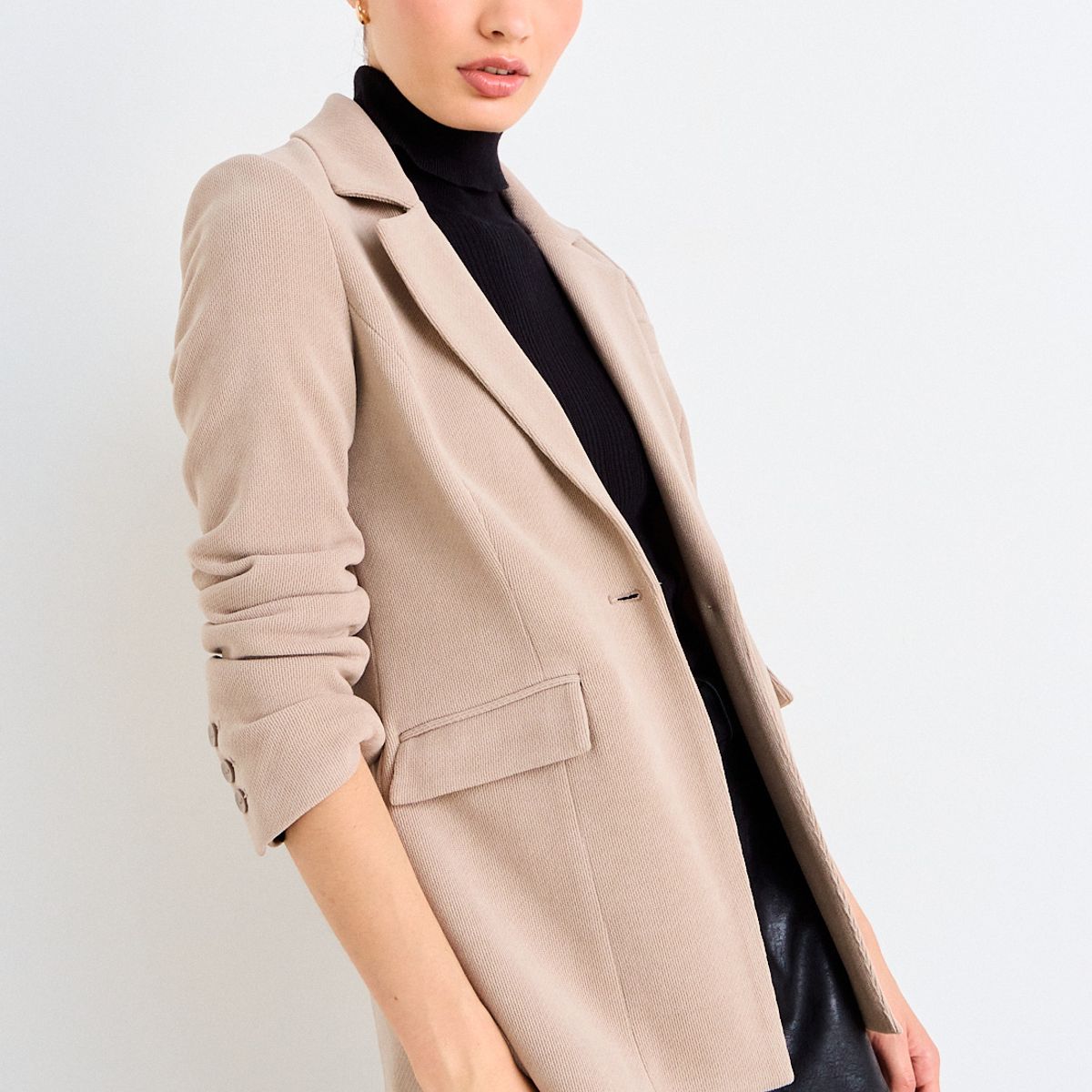 IO - Blazer Liso Mujer Beige Io