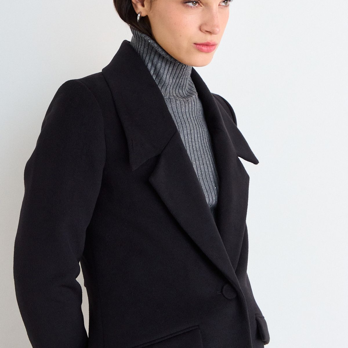 IO - Chaqueton Liso Mujer Negro Io