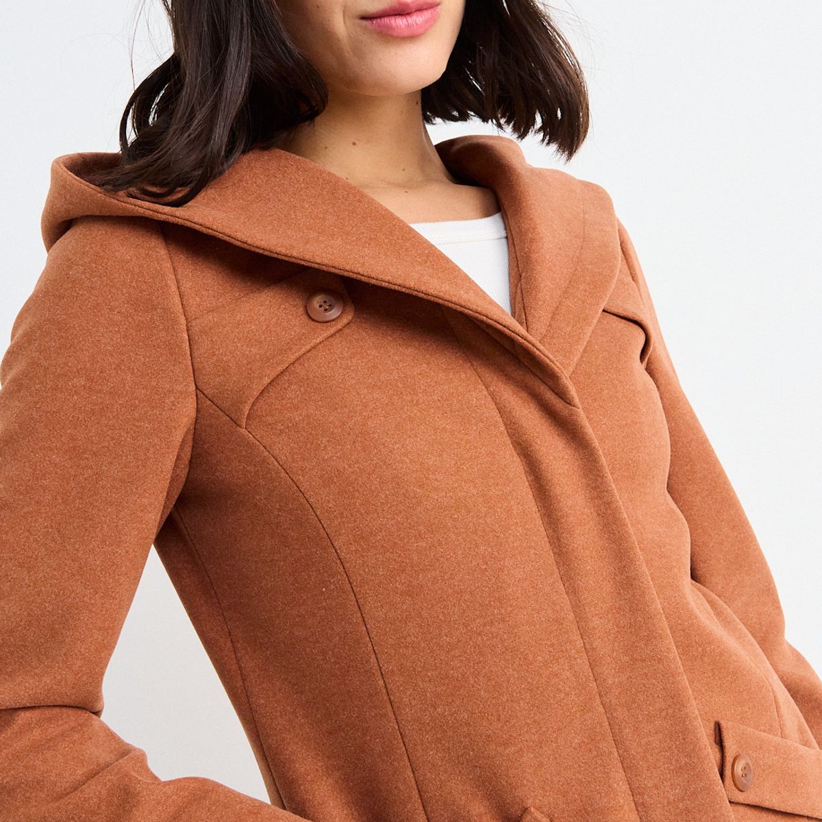 IO - Chaqueton  Liso Mujer Café Io