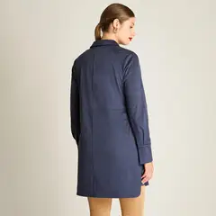LORENZO DI PONTTI - Casaca Azul de Suede con Cortes Delanteros y Broches Metálicos