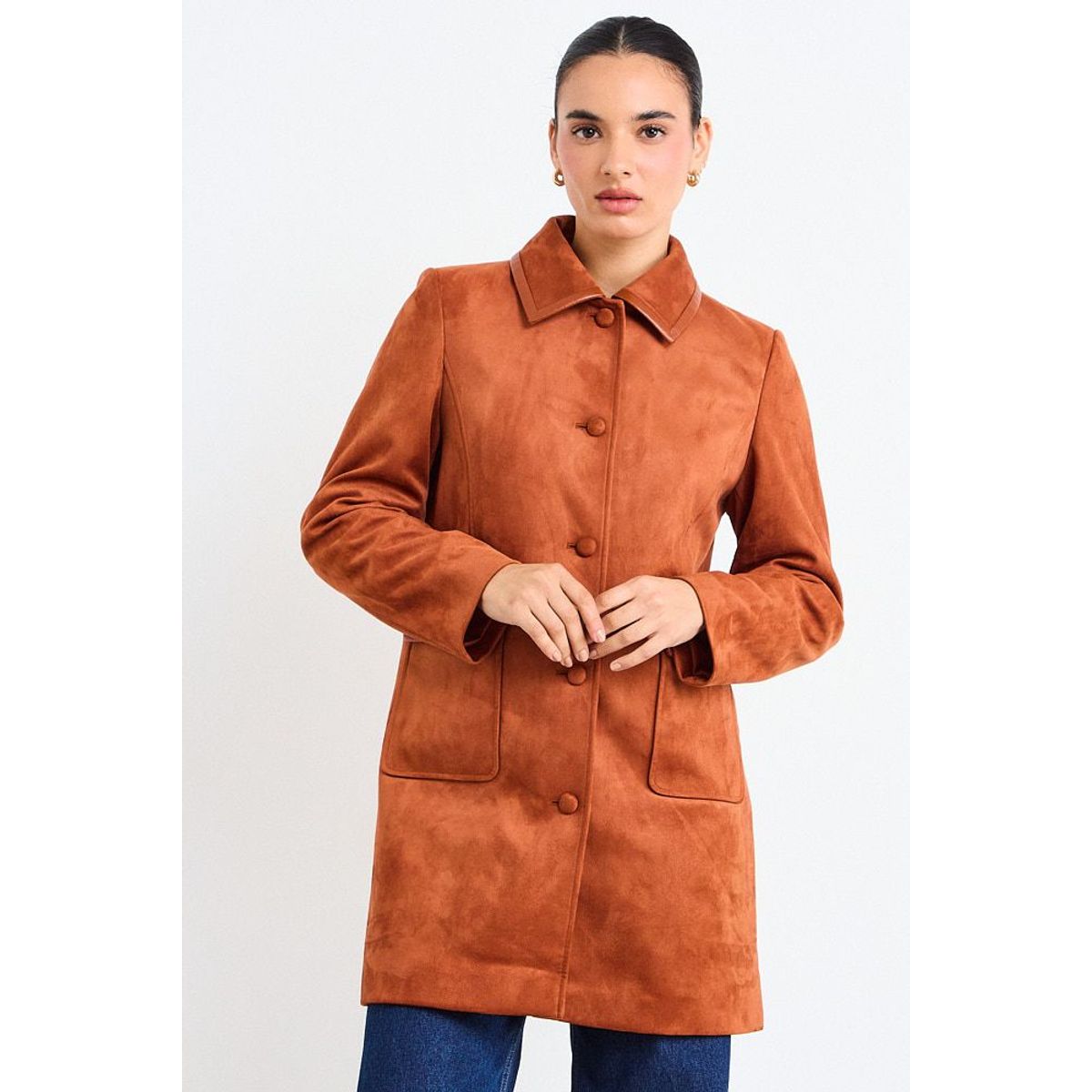 IO - Trench Liso Mujer Café Io