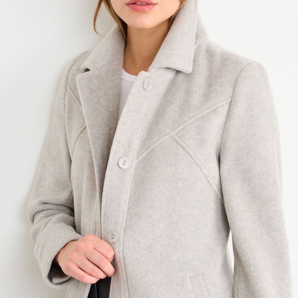 IO - Chaqueton Liso Mujer Gris Io