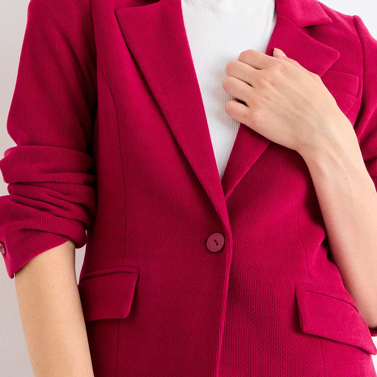 IO - Blazer Liso Mujer Burdeos Io