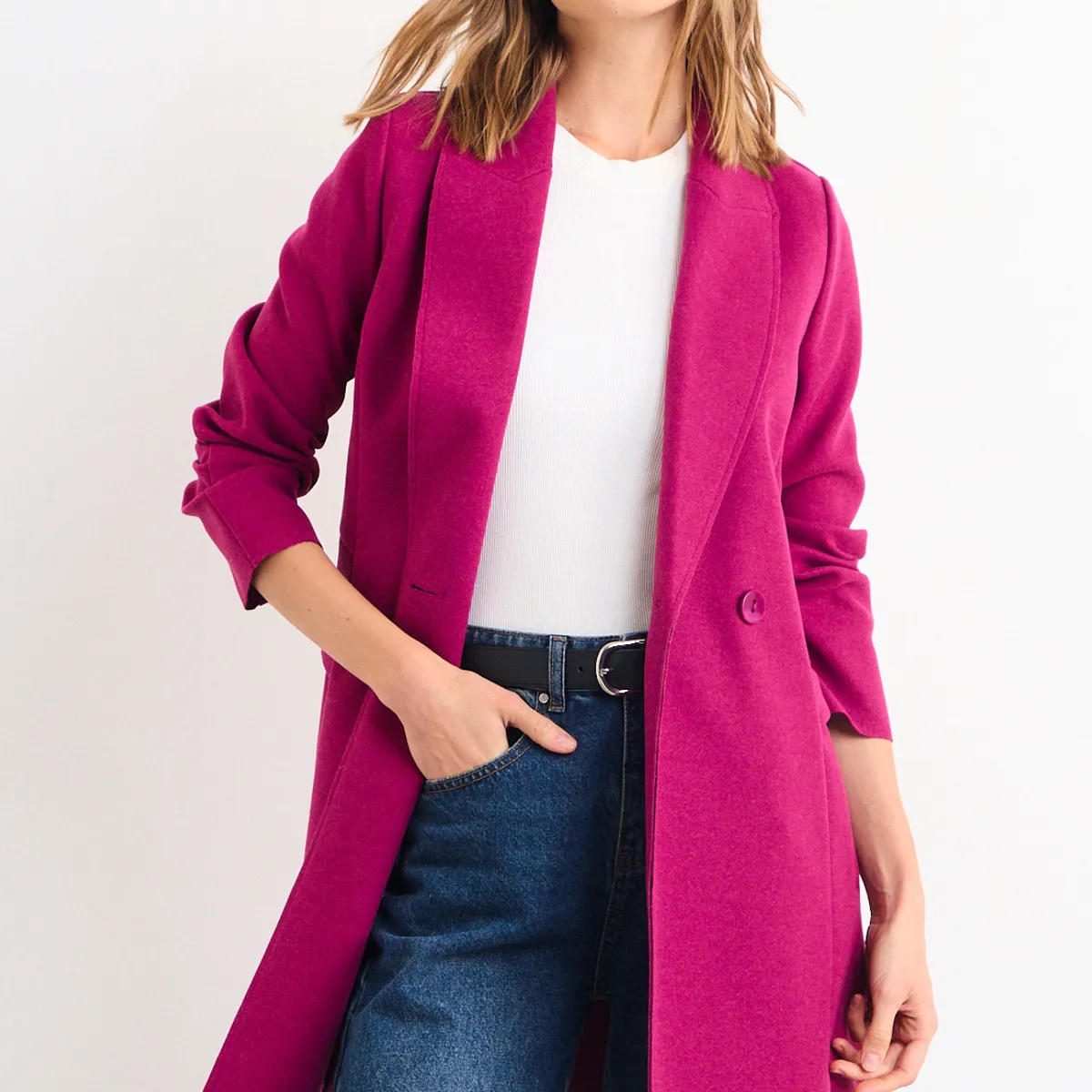 IO - Chaqueton Liso Mujer Fucsia Io