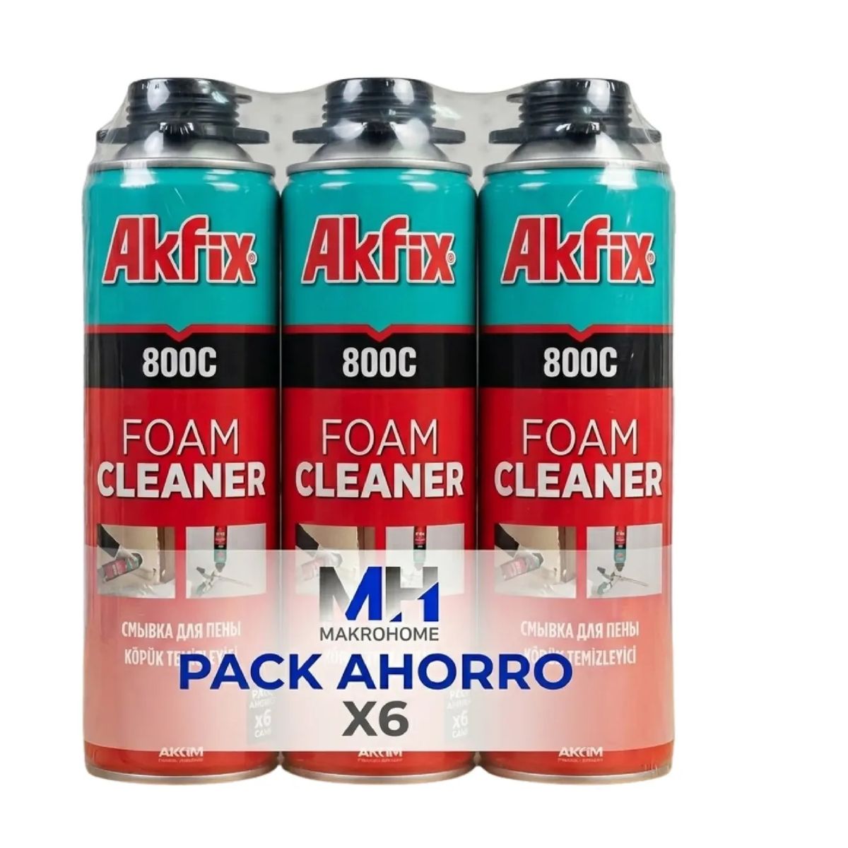 6 Unid Solvente Limpiador Akfix 800c Espuma Poliuretano, marca AKFIX - Foto Principal