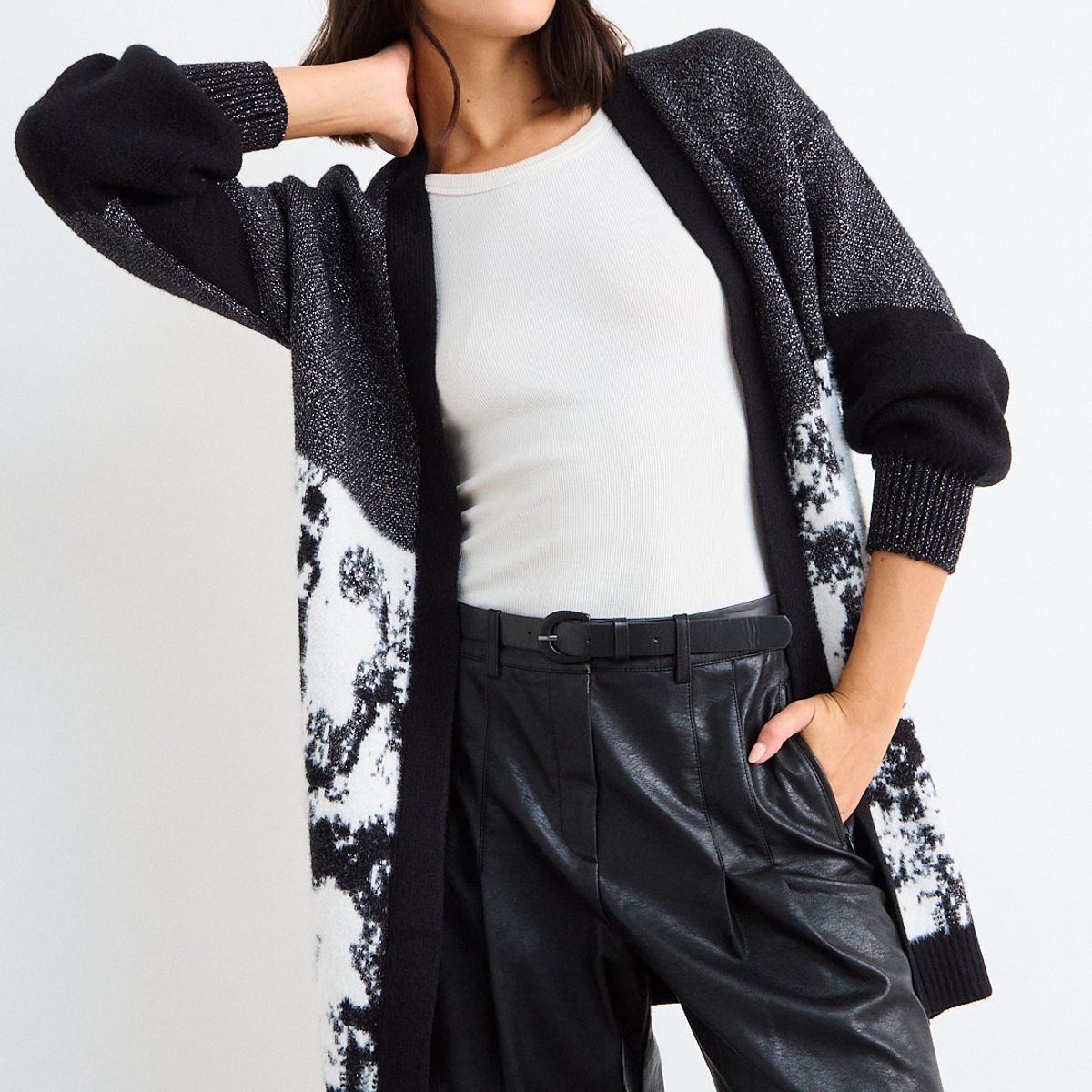 IO - Cardigan De Tope Mujer Negro Io