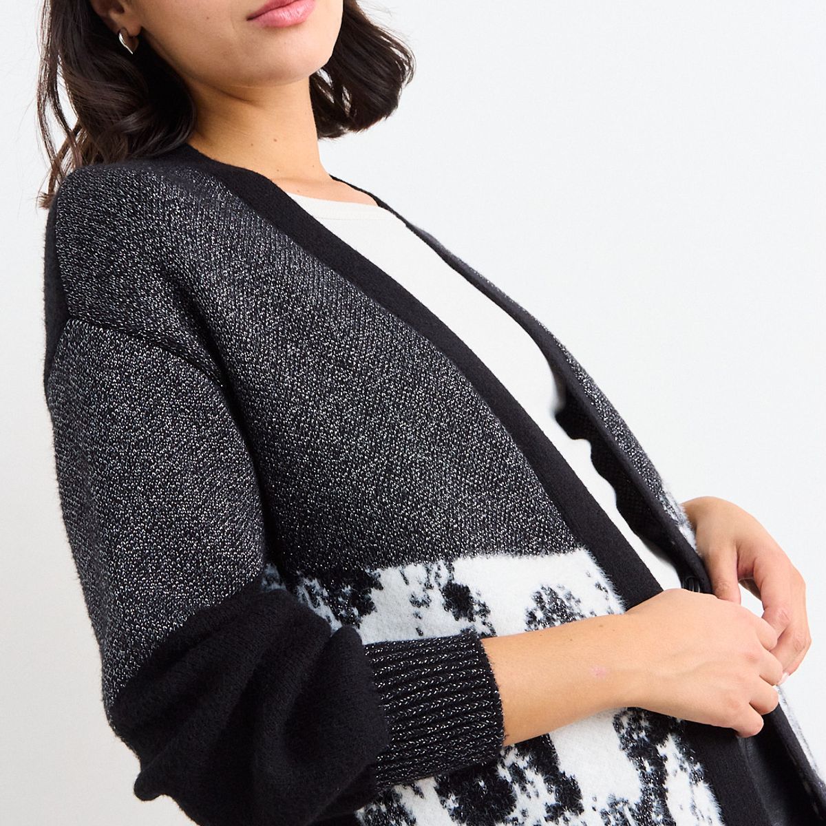 IO - Cardigan De Tope Mujer Negro Io