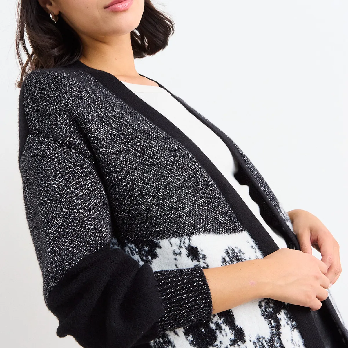 IO - Cardigan De Tope Mujer Negro Io