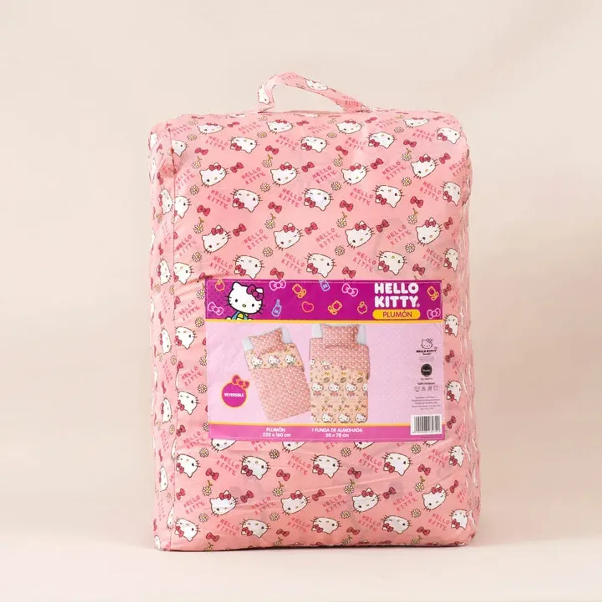 MASHINI - PLUMON HELLO KITTY MARGARITA 1 PLAZA Y 1.5 PLAZA REVERSIBLE
