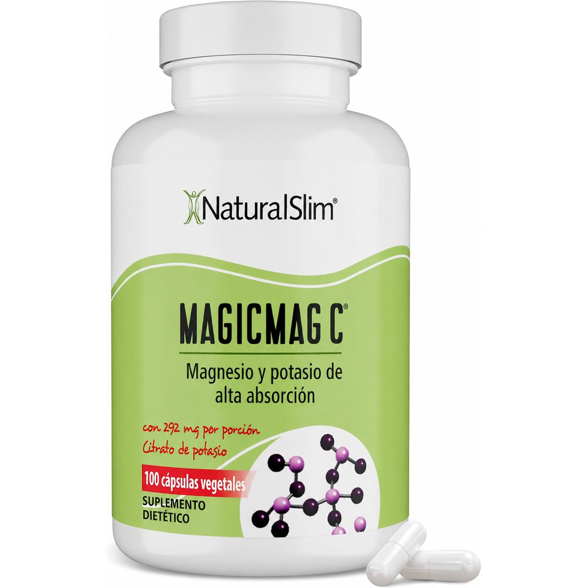 GENERICO - NaturalSlim MagicMag C Citrato de Magnesio y Potasio en Cápsulas, 100 cápsulas