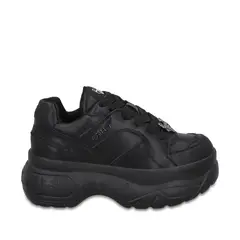GOTTA - Zapatilla Plataforma Cuero Negra Mujer 9724A23