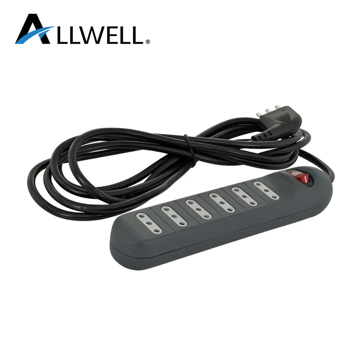 LEXO - ALARGADOR ELECTRICO LEXO ZAPATILLA NEGRO 6 TOMAS 3M 10A CON INTERRUPTOR