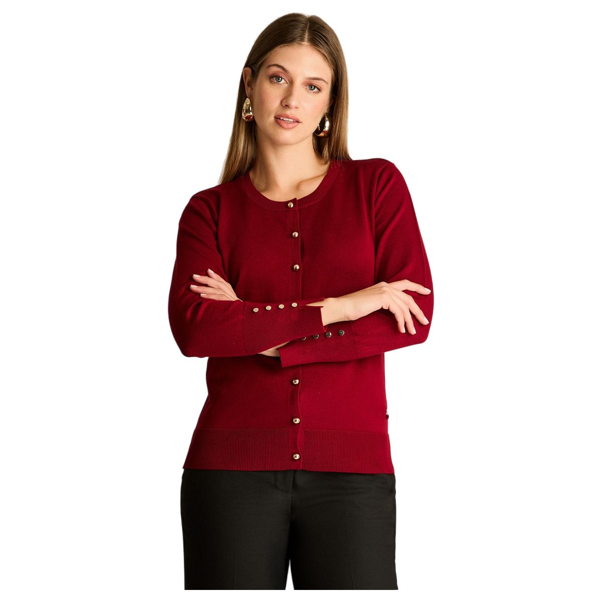LORENZO DI PONTTI - Cardigan Con Botones Mujer Rojo