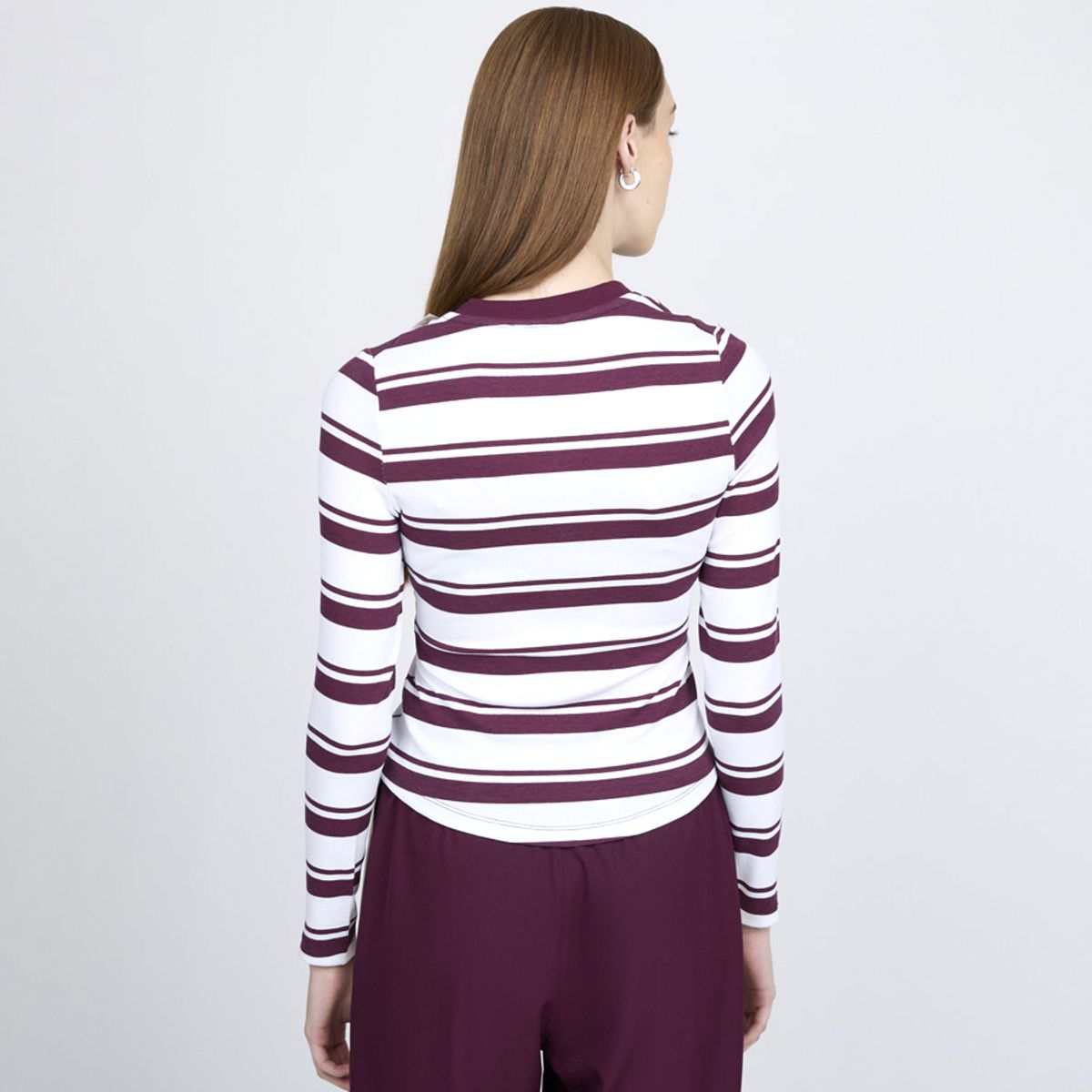 ELLESSE - POLERA MUJER ELLESSE LORENA BURGANDY/BLANCO
