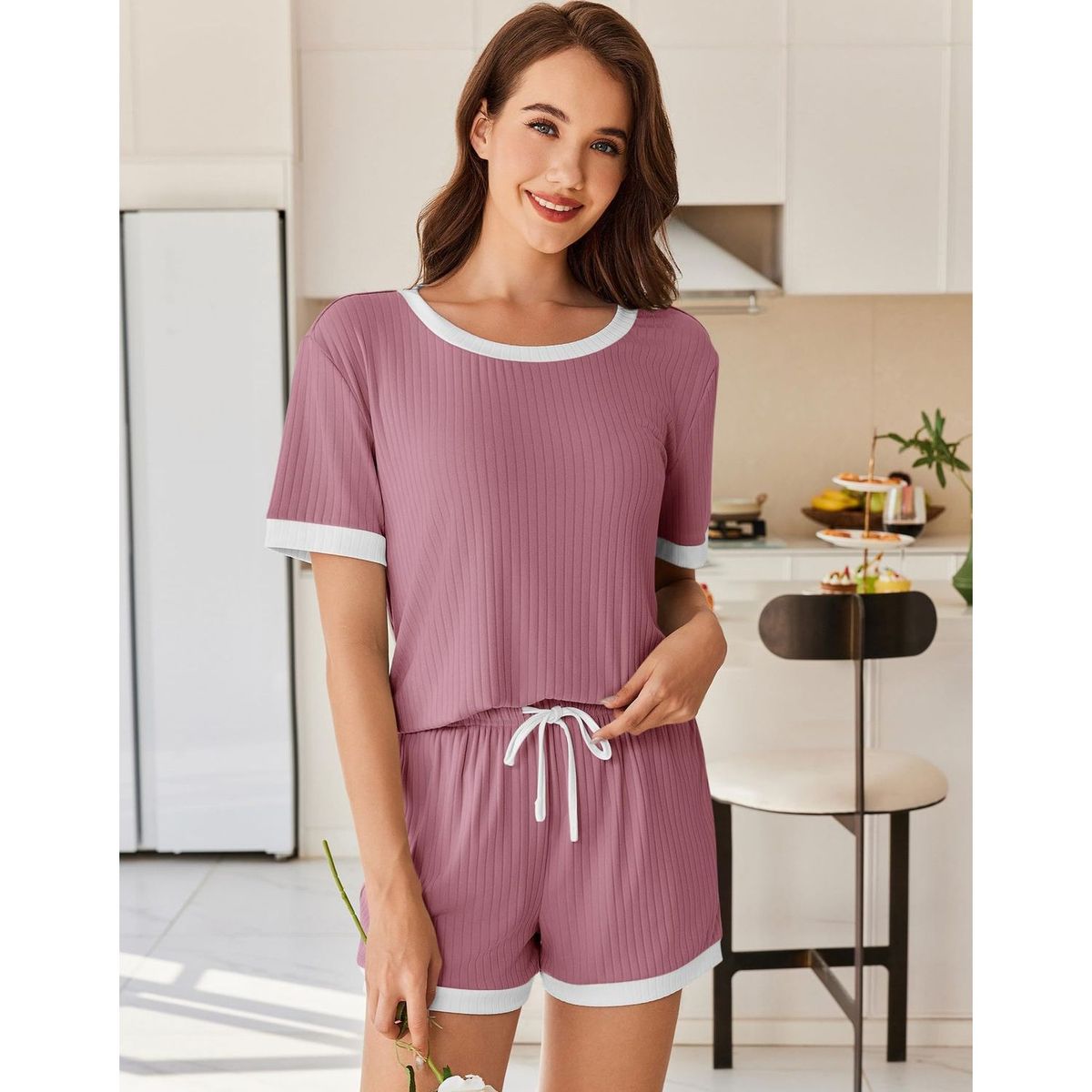 TIOZONEY - Conjuntos de ropa de mujer-Morado